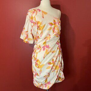 Orange floral One Shoulder Dress - NWT/new with tags